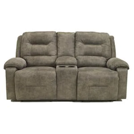 Contemporary Power Reclining Loveseat w/Console